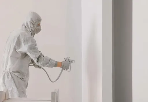 Latex verfspuiten van wanden en plafonds